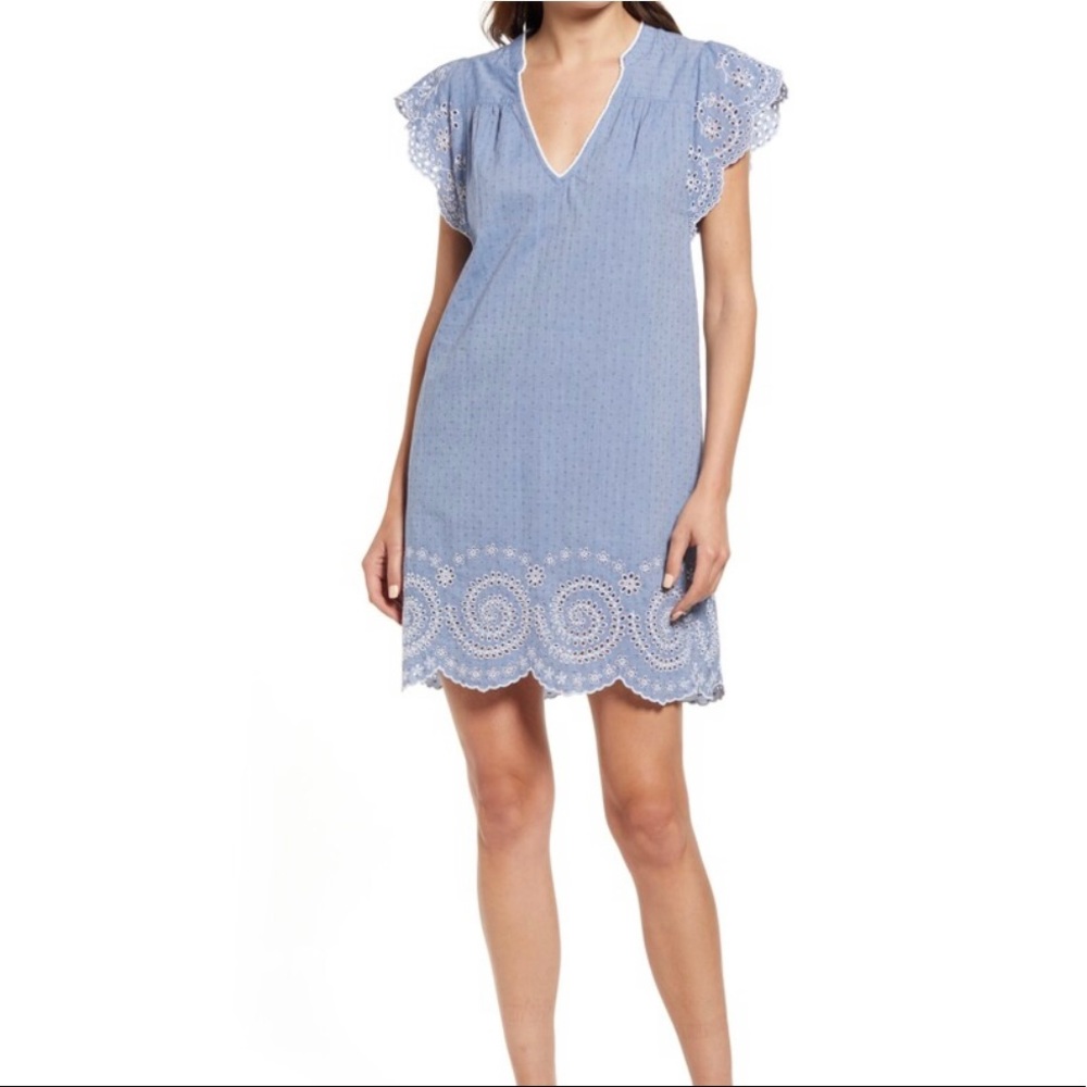 Faherty Aurora Eyelet Cotton Dress